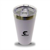 Copo Térmico Inox Bear Homer com Tampa Acrílica Branco 470 ml