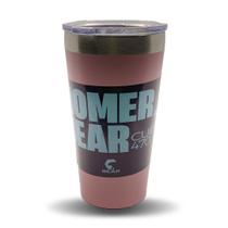 Copo Térmico Inox Bear Homer com Tampa Acrílica Rosa 470 ml