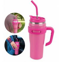 Copo Térmico Inox com Alça Canudo Esmaltado Glitter 1200ml Copo Térmico Inox com Alça Canudo Esmaltado Glitter 1200ml