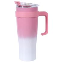 Copo Térmico Inóx Com Canudo E Tampa Grande 1200Ml 1.2Litros