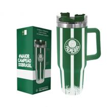 Copo Térmico Inox com Tampa e Canudo 1200ml Palmeiras - Allmix Copo Térmico Inox com Tampa e Canudo 1200ml Palmeiras - Allmix
