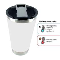 Copo Térmico Inox de Cerveja Café Chá Com Tampa Conservável Frio ou Quente 473ml 030