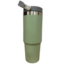 Copo Térmico Inox Grande Antivazamento c/Alça 900ml Verde