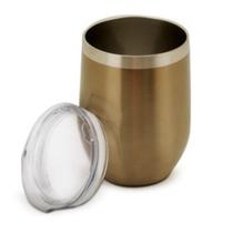 Copo Térmico Inox Parede Dupla Bronze 350Ml Com Tampa - Mimo Style