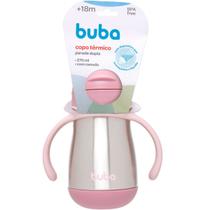 Copo Térmico Inox Parede Dupla Com Canudo e Alça Rosa 19009 - Buba Copo Térmico Inox Parede Dupla Com Canudo e Alça Rosa 19009 - Buba