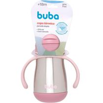 Copo Térmico Inox Parede Dupla Com Canudo E Alça Rosa - Buba