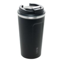 Copo Térmico Inox Parede Dupla com Termômetro Preto 500ml