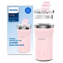 Copo Térmico Inox - Philips AWP2654PK - Com Tampa - 350ml - Para Café, Água, Chopp e Cervejas - Original Com NF