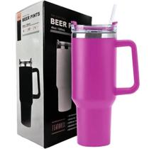 Copo Térmico Inox Portátil 1200ml Garrafa Térmica Inoxidável com Tampa e Canudo