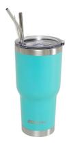 Copo Térmico Inox Siluet 850ml 2 Canudo Escova NTK Turquesa