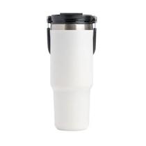 Copo Térmico Inox Tampa Canudo Com Alça Água Bebidas 600ml BRANCO Copo Térmico Inox Tampa Canudo Com Alça Água Bebidas 600ml BRANCO