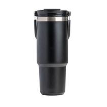 Copo Térmico Inox Tampa Canudo Com Alça Água Bebidas 600ml PRETO Copo Térmico Inox Tampa Canudo Com Alça Água Bebidas 600ml PRETO