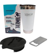 Copo térmico inox thermal com tampa 473ml bpa free - Branco - 7872 Copo térmico inox thermal com tampa 473ml bpa free - Branco - 7872