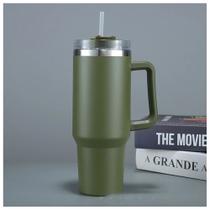 Copo Térmico Inoxidável 900ml 1200ml Canudo Tampa Alça Bebidas Café Água Copo Térmico Inoxidável 900ml 1200ml Canudo Tampa Alça Bebidas Café Água