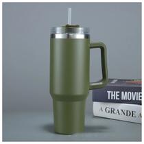 Copo Térmico Inoxidável 900ml 1200ml Canudo Tampa Alça Bebidas Café Água Copo Térmico Inoxidável 900ml 1200ml Canudo Tampa Alça Bebidas Café Água