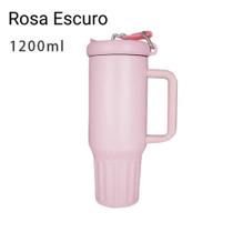 Copo Térmico Inoxidável Portátil 1200ml Garrafa Térmica Inox com Tampa e Canudo Quencher Premium Copo Térmico Inoxidável Portátil 1200ml Garrafa Térmica Inox com Tampa e Canudo Quencher Premium