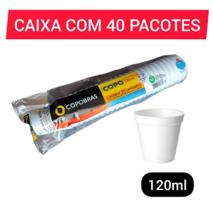 Copo Térmico Isopor Branco 120ml pacote com 25 unidades - Copobras