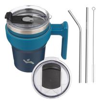 Copo Térmico Konokyo 300 mL com Alça, 2 Canudos e 2 Tampas em Aço Inoxidável Copo Térmico Konokyo 300 mL com Alça, 2 Canudos e 2 Tampas em Aço Inoxidável