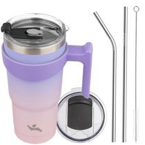 Copo Térmico Konokyo 600 ml com Alça, 2 Tampas, Canudos Copo Térmico Konokyo 600 ml com Alça, 2 Tampas, Canudos