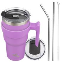 Copo Térmico Konokyo 900ml com Alça, 2 Canudos, 2 Tampas em Aço Inoxidável Copo Térmico Konokyo 900ml com Alça, 2 Canudos, 2 Tampas em Aço Inoxidável