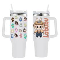 Copo Térmico Labubu Com Canudo 1200 ml Personalizado Com Tampa Grandão