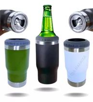 Copo Térmico Long Neck Cerveja Latinha Latão Inox Vermelho