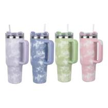 Copo Térmico Marmorizado Inox Garrafa Com Alça Canudo CORES SORTIDAS