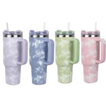 Copo Térmico Marmorizado Inox Garrafa Com Alça Canudo CORES SORTIDAS Copo Térmico Marmorizado Inox Garrafa Com Alça Canudo CORES SORTIDAS