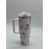 Copo Térmico MS-957 1200ml Com Estampas Florais - Aço Inox com Tampa Emborrachada Copo Térmico MS-957 1200ml Com Estampas Florais - Aço Inox com Tampa Emborrachada
