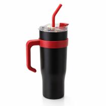 Copo Térmico MS-958 1200ml Dupla Camada Aço Inox Grande Com Canudo e Tampa