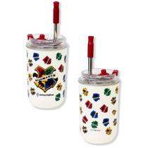 Copo Térmico Neo Com Canudo 300ML Harry Potter - Brasões de Hogwarts - Casas de Hogwarts - Zona Criativa - 1006010