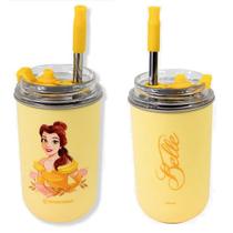 Copo Térmico Neo Com Canudo Princesa Bela - 300ML - Princesas Disney A Bela e A Fera - Aço Inox - Zona Criativa Copo Térmico Neo Com Canudo Princesa Bela - 300ML - Princesas Disney A Bela e A Fera - Aço Inox - Zona Criativa