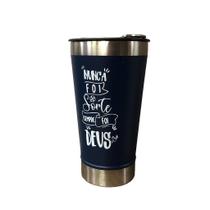 Copo Térmico Nunca foi Sorte 473ml Azul com Tampa e Abridor Personalizado Copo Térmico Nunca foi Sorte 473ml Azul com Tampa e Abridor Personalizado