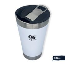 Copo Térmico para Cerveja com Abridor Duplo Isolamento a Vácuo Aço Inox 500ml