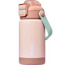 Copo Térmico Parede Dupla c/ Canudo e Bico 360ml - Bege - Buba Copo Térmico Parede Dupla c/ Canudo e Bico 360ml - Bege - Buba