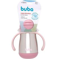 Copo Termico Parede Dupla com Canudo 270ML Buba COR Rosa