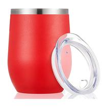 Copo Térmico Parede Dupla com Tampa em Inox Vermelho 350ml 6975 AN965RD - Mimo Style