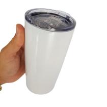 Copo Térmico Parede Dupla Inox Branco com Tampa