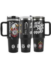 Copo Térmico Personalizado Com Nome Canudo Time Corinthians 1200ml Preto