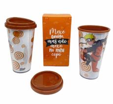Copo Térmico Personalizado Com Tampa Naruto Branco 450ml