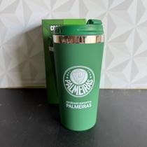 Copo térmico personalizado palmeiras verde com tampa na caixa presente para água cerveja