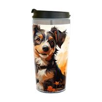 Copo Térmico Pet Dog Border Collie 450 Ml Inox