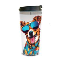 Copo Térmico Pet Russell Terrier 450 Ml Inox