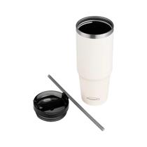 Copo Térmico Plasvale Quencher Com Canudo 900Ml - Creme Copo Térmico Plasvale Quencher Com Canudo 900Ml - Creme