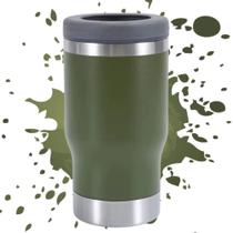 Copo Térmico Porta Lata Garrafa Long Neck Copo Abridor Verde Escuro