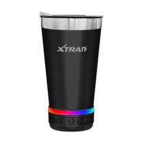 Copo térmico preto c/ caixa som bluetooth e abridor de garrafas aço inox 420ml xdg-298 xtrad