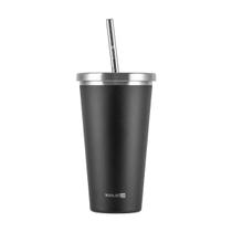 Copo Térmico Preto Com Canudo 570Ml Kouda