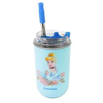 Copo Térmico Princesas Disney Neo 300mL Em Inox Com Canudo Original, Zona Criativa
