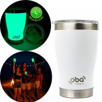 Copo Térmico Que brilha no escuro com Tampa 473ml Branco