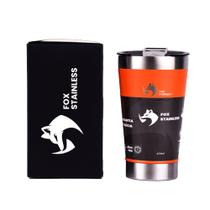 Copo Térmico Quente e Frio com Tampa 473ml Laranja - Fox Stainless